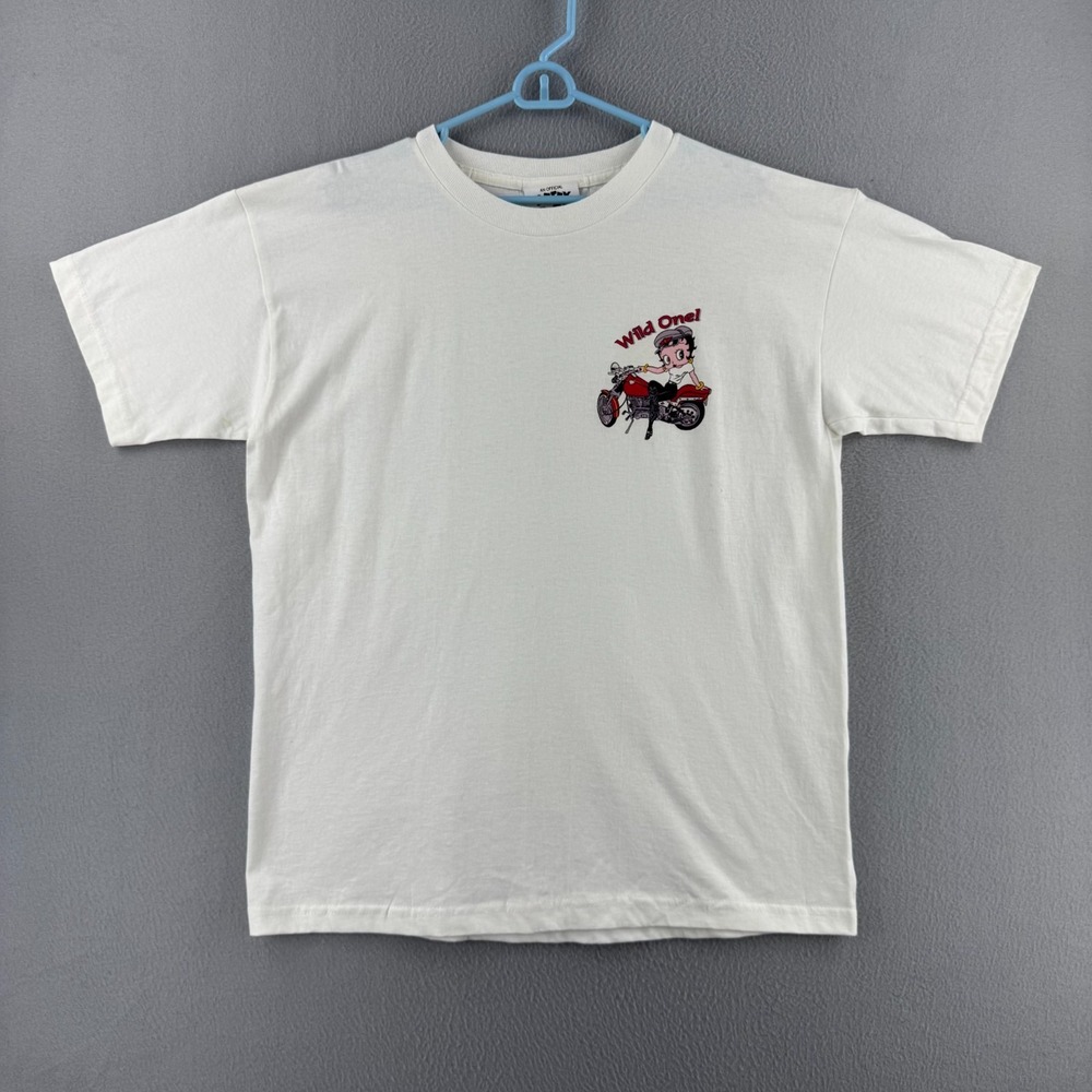 Vintage Betty Boop T Shirt Mens Large White Cotton Tee 90s Made in USA
